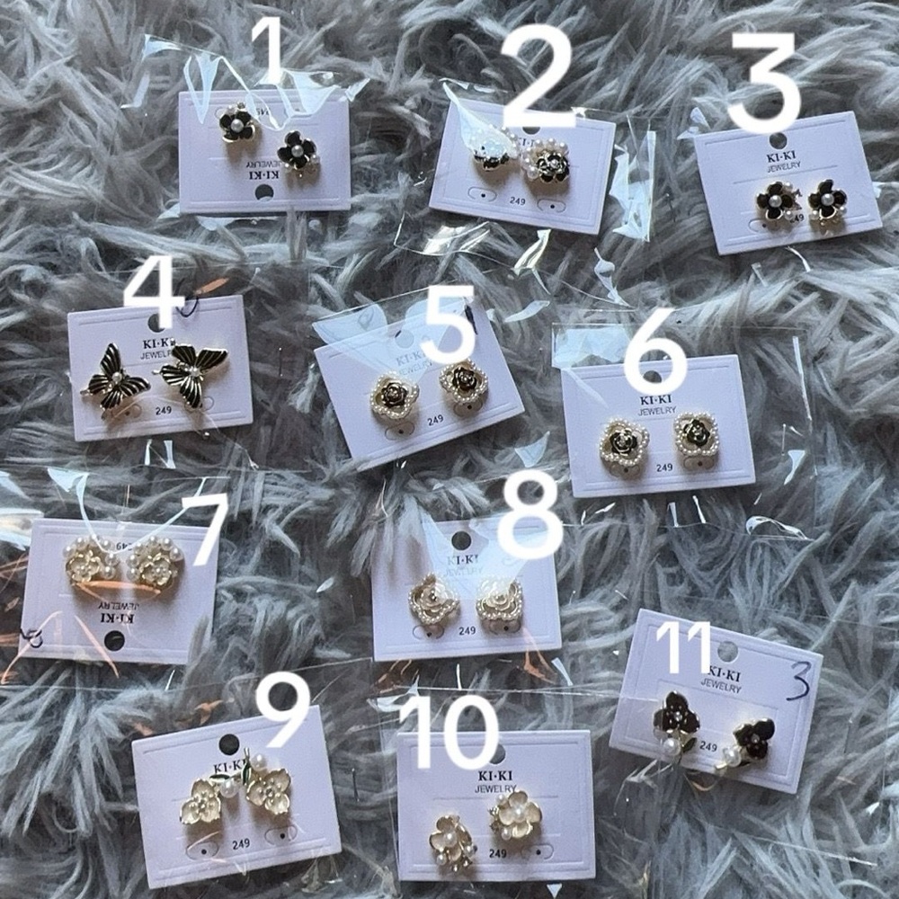 Elegant Floral and Butterfly Earring Set